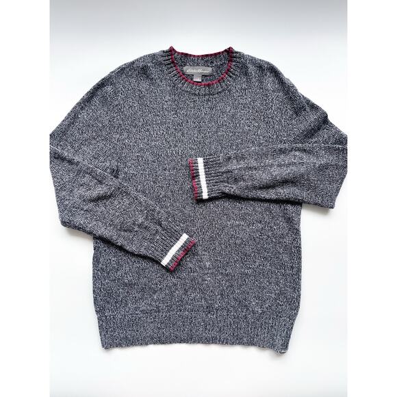 Men's Eddie Bauer Marled Gray Cotton Crewneck Sweater Size Medium - Picture 1 of 7